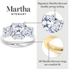 image:imageMartha Stewart 5 Carat Cushion Cut Lab Grown Diamond Three Stone Engagement Ring In Sterling Silver