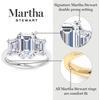 image:imageMartha Stewart 5 Carat Emerald Cut Lab Grown Diamond Three Stone Engagement Ring In Sterling Silver