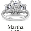 image:imageMartha Stewart 5 Carat Emerald Cut Lab Grown Diamond Three Stone Engagement Ring In Sterling Silver