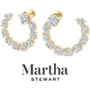 image:imageMartha Stewart 5 Carat Lab Grown Diamond Hoop Earrings Oval Shape 14K Gold Diamond Hoop Earrings for Womenyellowgold