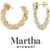 image:imageMartha Stewart 5 Carat Lab Grown Diamond Hoop Earrings Oval Shape 14K Gold Diamond Hoop Earrings for Womenyellowgold