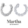 image:imageMartha Stewart 5 Carat Lab Grown Diamond Hoop Earrings Sterling Silver Hoop Earrings for WomenMarquise