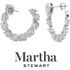image:imageMartha Stewart 5 Carat Lab Grown Diamond Hoop Earrings Sterling Silver Hoop Earrings for WomenOval