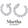 image:imageMartha Stewart 5 Carat Lab Grown Diamond Hoop Earrings Sterling Silver Hoop Earrings for WomenOval