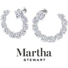 image:imageMartha Stewart 5 Carat Lab Grown Diamond Hoop Earrings Sterling Silver Hoop Earrings for WomenOval