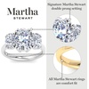 image:imageMartha Stewart 5 Carat Oval Shape Lab Grown Diamond Three Stone Engagement Ring In Sterling Silver