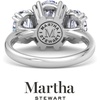 image:imageMartha Stewart 5 Carat Oval Shape Lab Grown Diamond Three Stone Engagement Ring In Sterling Silver