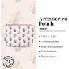 image:imageMartha Stewart Accessories Pouch with Zipper Closure 6 x 775 MultiPocket Organizer for Office Supplies Toiletries Makeup Travel Essentials with 2 Interior Zip Pockets Sunshine Bouquet