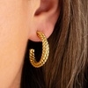 image:imageMartha Stewart Beaded Gold Hoop Earrings 1 Inch