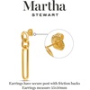 image:imageMartha Stewart Elegant Gold Dangle Earrings 2 Inches