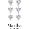image:imageMartha Stewart Lab Grown Diamond Earrings Drop Style Sterling Silver Fine Jewelry for WomenHeart Shape3 Carat