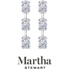 image:imageMartha Stewart Lab Grown Diamond Earrings Drop Style Sterling Silver Fine Jewelry for WomenOval Shape3 Carat