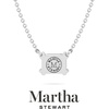 image:imageMartha Stewart Lab Grown Diamond Solitaire Necklace In Sterling Silver Emerald Heart Pear or Round ShapeEmerald Cut1 Carat