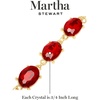 image:imageMartha Stewart Oval Crystal Statement BraceletRed