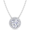 image:imageMartha Stewart 2 14 Carat Lab Grown Diamond Halo Necklace In Sterling Silver Lab Grown Diamond Necklace For WomenRound Shape