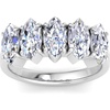 image:imageMartha Stewart 3 Carat Marquise Shape Lab Grown Diamond Five Stone Engagement Ring In Sterling Silver