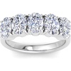 image:imageMartha Stewart 3 Carat Oval Shape Lab Grown Diamond Five Stone Engagement Ring In Sterling Silver