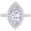 image:imageMartha Stewart 4 Carat Marquise Shape Lab Grown Diamond Hidden Halo Engagement Ring In Sterling Silver