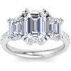 image:imageMartha Stewart 5 12 Carat Emerald Cut Lab Grown Diamond Three Stone Plus Engagement Ring In Sterling Silver