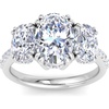 image:imageMartha Stewart 5 12 Carat Oval Shape Lab Grown Diamond Three Stone Plus Engagement Ring In Sterling Silver