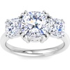 image:imageMartha Stewart 5 Carat Cushion Cut Lab Grown Diamond Three Stone Engagement Ring In Sterling Silver