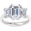image:imageMartha Stewart 5 Carat Emerald Cut Lab Grown Diamond Three Stone Engagement Ring In Sterling Silver