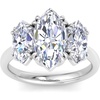 image:imageMartha Stewart 5 Carat Marquise Shape Lab Grown Diamond Three Stone Engagement Ring In Sterling Silver