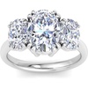 image:imageMartha Stewart 5 Carat Oval Shape Lab Grown Diamond Three Stone Engagement Ring In Sterling Silver