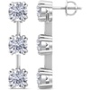 image:imageMartha Stewart Lab Grown Diamond Earrings Drop Style Sterling Silver Fine Jewelry for WomenRound Shape3 Carat