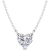 image:imageMartha Stewart Lab Grown Diamond Solitaire Necklace In Sterling Silver Emerald Heart Pear or Round ShapeHeart Shape2 Carat
