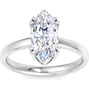 image:imageMartha Stewart 2 Carat Marquise Shape Lab Grown Diamond Solitaire Engagement Ring In Sterling Silver