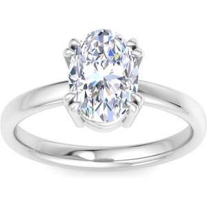 image:imageMartha Stewart 2 Carat Oval Shape Lab Grown Diamond Solitaire Engagement Ring In Sterling Silver
