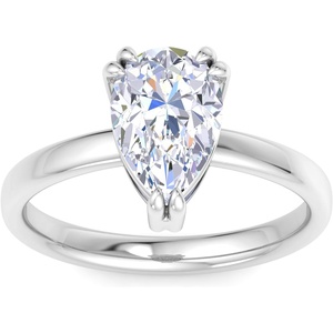 image:imageMartha Stewart 2 Carat Pear Shape Lab Grown Diamond Solitaire Engagement Ring In Sterling Silver