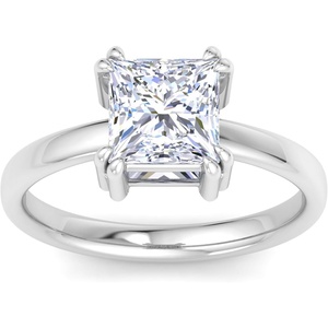 image:imageMartha Stewart 2 Carat Princess Cut Lab Grown Diamond Solitaire Engagement Ring In Sterling Silver