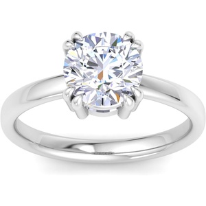 image:imageMartha Stewart 2 Carat Round Shape Lab Grown Diamond Solitaire Engagement Ring In Sterling Silver