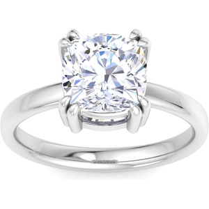 image:imageMartha Stewart 3 Carat Cushion Cut Lab Grown Diamond Solitaire Engagement Ring In Sterling Silver