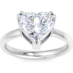 image:imageMartha Stewart 3 Carat Heart Shape Lab Grown Diamond Solitaire Engagement Ring In Sterling Silver