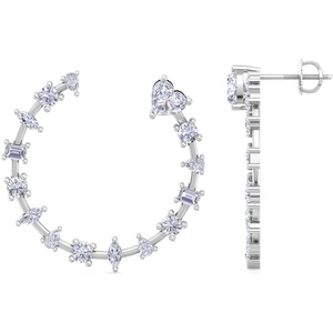 image:imageMartha Stewart 3 Carat Lab Grown Diamond Fancy Hoop Earrings In Sterling Silver