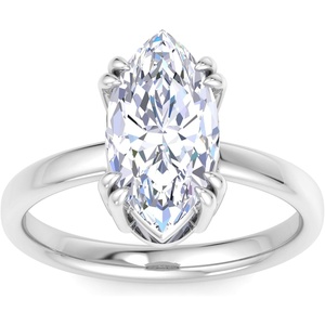 image:imageMartha Stewart 3 Carat Marquise Shape Lab Grown Diamond Solitaire Engagement Ring In Sterling Silver