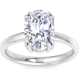 image:imageMartha Stewart 3 Carat Oval Shape Lab Grown Diamond Solitaire Engagement Ring In Sterling Silver