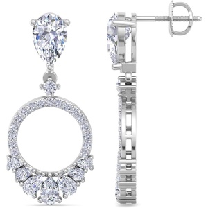 image:imageMartha Stewart 3 Carat Pear Shape Lab Grown Diamond Drop Earrings In Sterling Silver