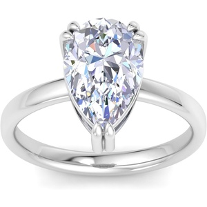 image:imageMartha Stewart 3 Carat Pear Shape Lab Grown Diamond Solitaire Engagement Ring In Sterling Silver