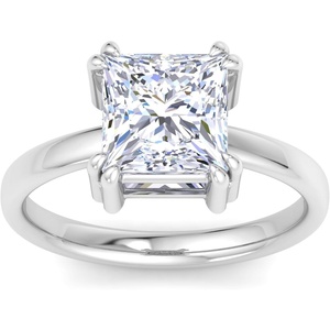 image:imageMartha Stewart 3 Carat Princess Cut Lab Grown Diamond Solitaire Engagement Ring In Sterling Silver