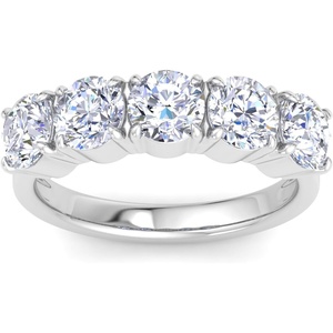 image:imageMartha Stewart 3 Carat Round Lab Grown Diamond Five Stone Engagement Ring In Sterling Silver