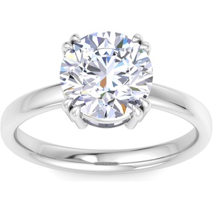 image:imageMartha Stewart 3 Carat Round Shape Lab Grown Diamond Solitaire Engagement Ring In Sterling Silver