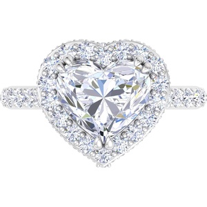 image:imageMartha Stewart 4 Carat Heart Shape Lab Grown Diamond Hidden Halo Engagement Ring In Sterling Silver