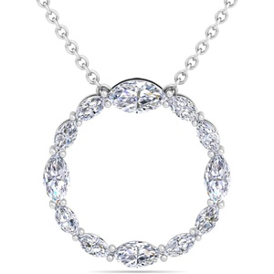 image:imageMartha Stewart 4 Carat Lab Grown Diamond Marquise Circle Necklace In Sterling Silver