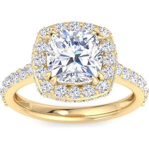 image:imageMartha Stewart 4 Carat Lab Grown Diamond Ring Hidden Halo Diamond Engagement Ring in 14 Karat Goldyellowgold
