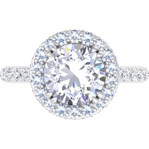 image:imageMartha Stewart 4 Carat Round Lab Grown Diamond Hidden Halo Engagement Ring In Sterling Silver