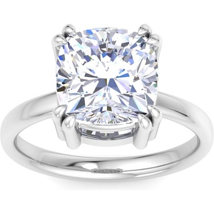 image:imageMartha Stewart 5 Carat Cushion Cut Lab Grown Diamond Solitaire Engagement Ring In Sterling Silver